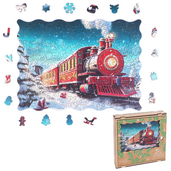 Puzzle drewniane - Christmas  - Świąteczny pociąg - 200 el. - obrazek 7