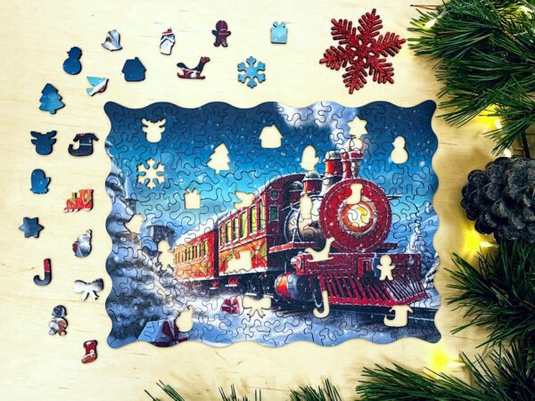 Puzzle drewniane - Christmas  - Świąteczny pociąg - 200 el. - obrazek 5