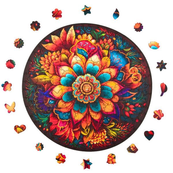 Puzzle drewniane - Peace and harmony - Kwiaty - 206 el.