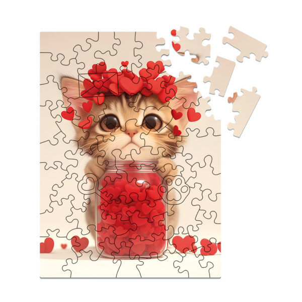 Wooden Puzzle Milliwood - Celebrating - Kitty full of love 24x20 50 pcs.