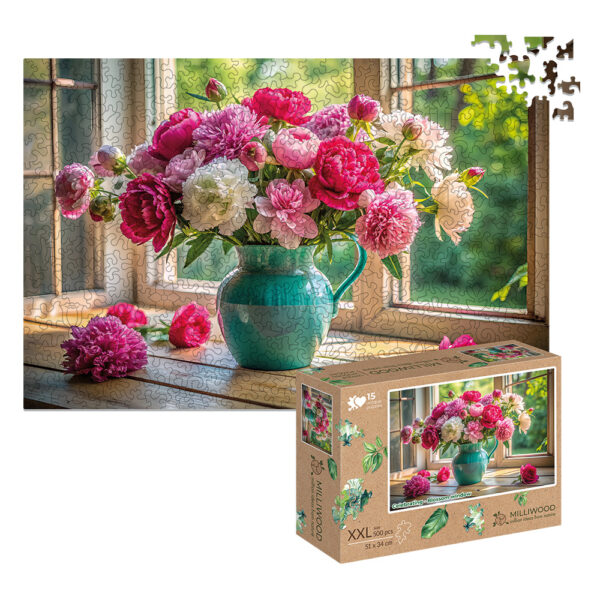 Wooden Puzzle - Celebrating - Blossom window 500 pcs. 51×34 cm - Image 15