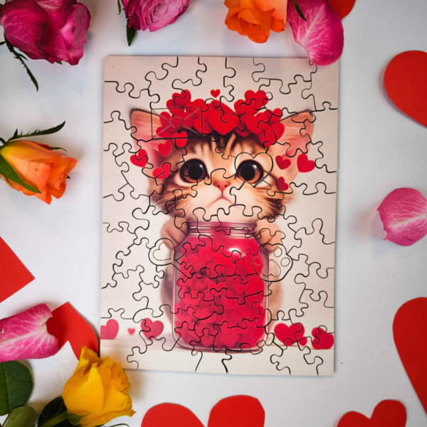 Wooden Puzzle Milliwood - Celebrating - Kitty full of love 24x20 50 pcs. - Image 2