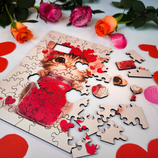 Wooden Puzzle Milliwood - Celebrating - Kitty full of love 24x20 50 pcs. - Image 4