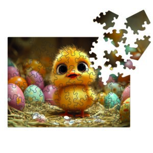 Drewniane Puzzle Milliwood – Celebrating – Wielkanocny Kurczaczek 20×14,8 50 el.